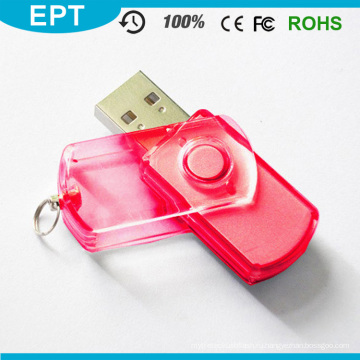 Прозрачный пластиковый классический поворотный USB-накопитель (EP078)